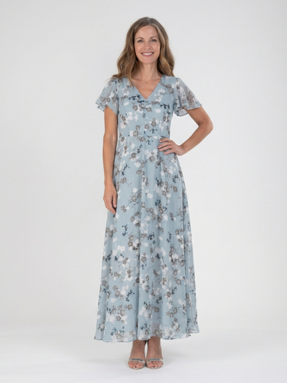 Ismeria | Floral Chiffon Maxi Dress