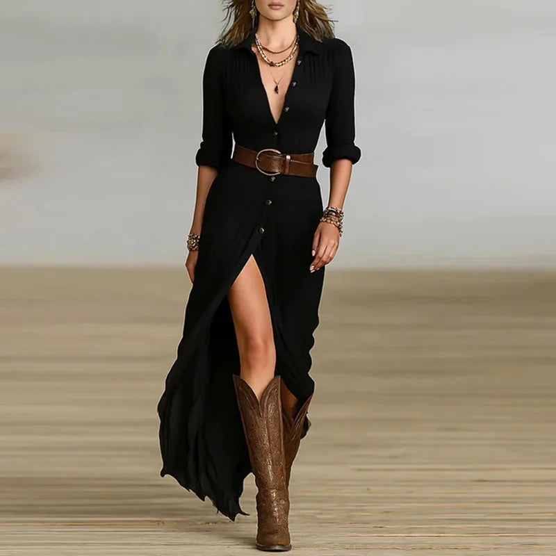 Eveline | Classic Elegant Dress With Belt