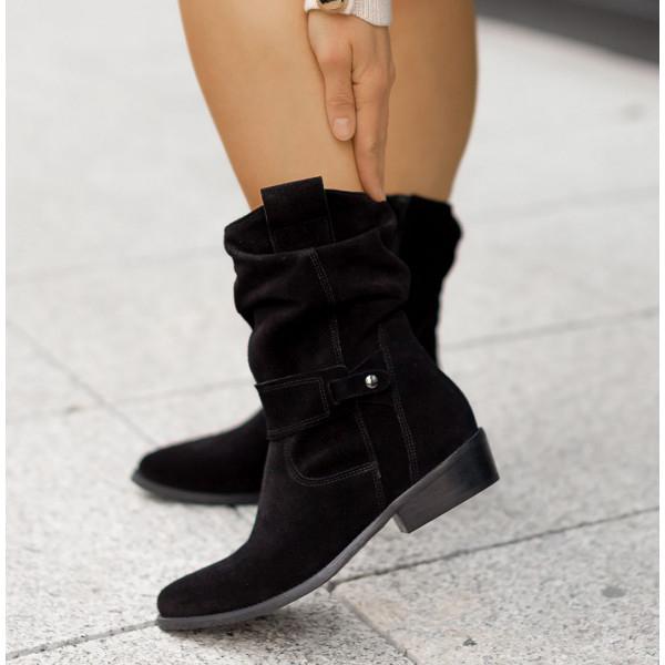 Maryam™ | Leather-Look Ankle Boots