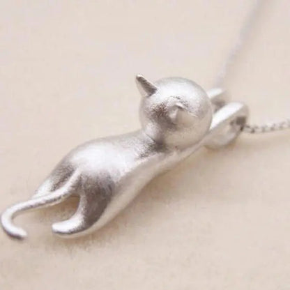 Joyful Necklace with a Silver Kitten 925