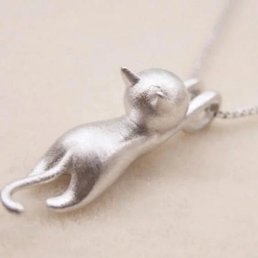 Joyful Necklace with a Silver Kitten 925