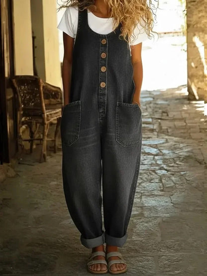 June - Vintage Soft Denim-Look Overall